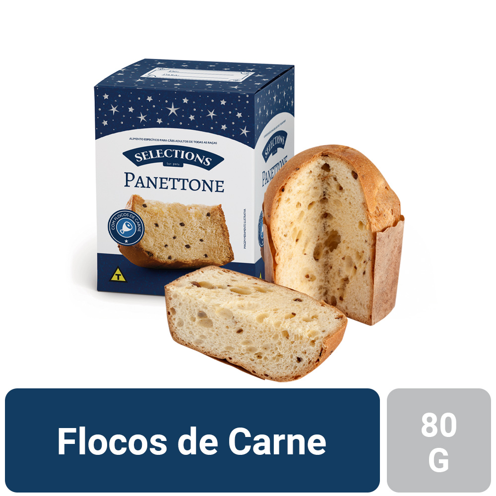 Panettone Selections For Pets com Flocos de Carne 80 g